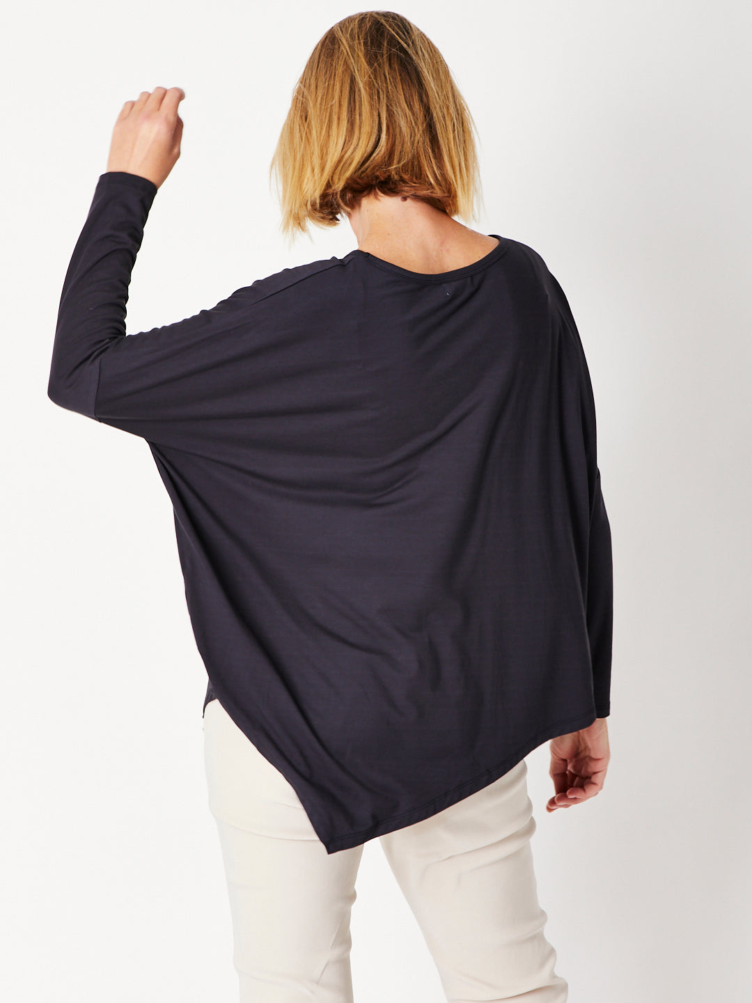 Bamboo Assymetric Top -Dark Navy- 27415