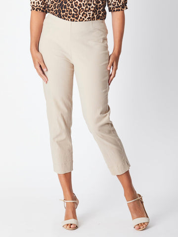 7/8 Slim Cottolen Stretch Pull on Pant COTTOLENE the new bengaline) -  Natural 24152-S - 