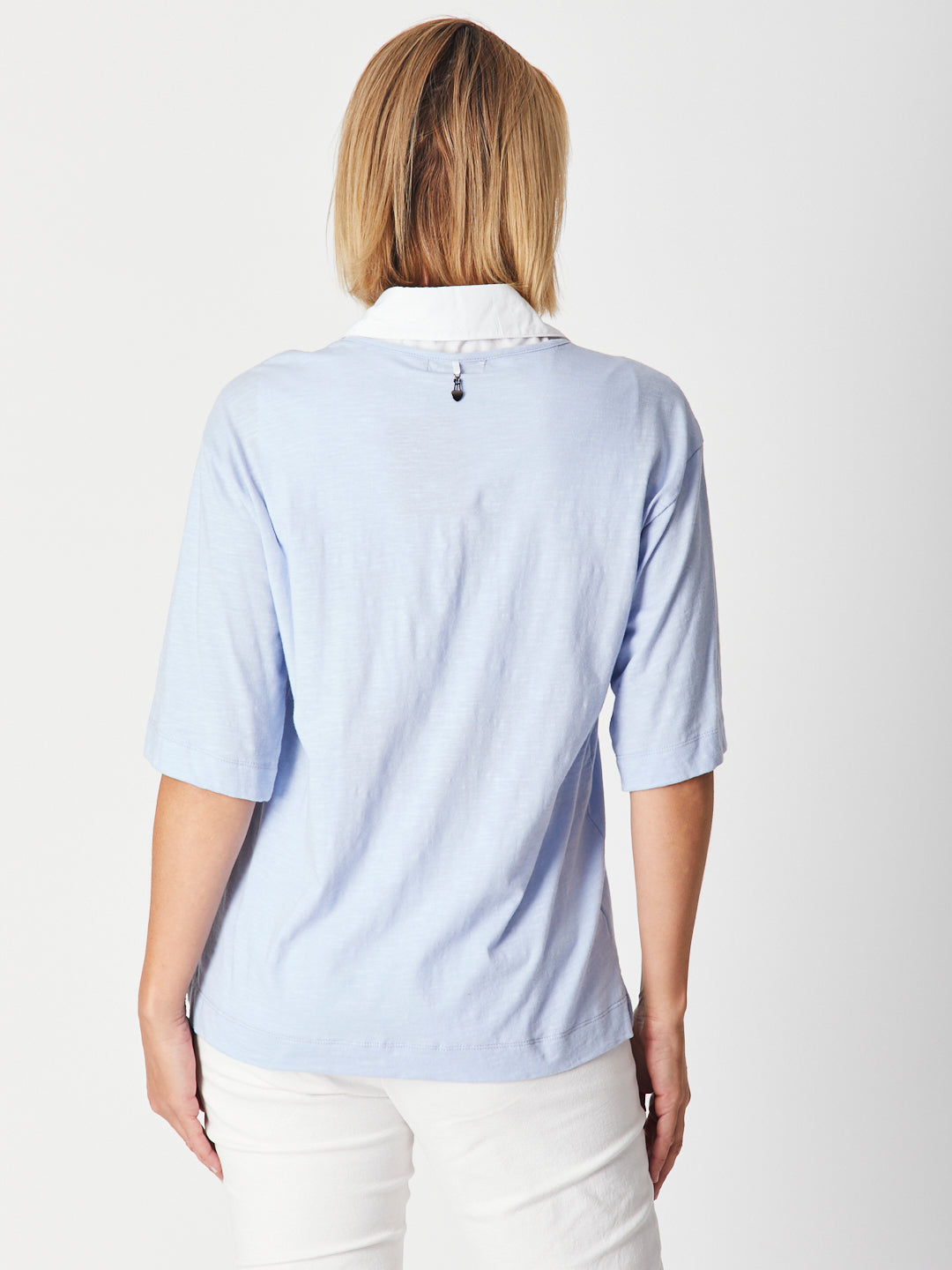 Dickey Faux Collar Top - White -27327