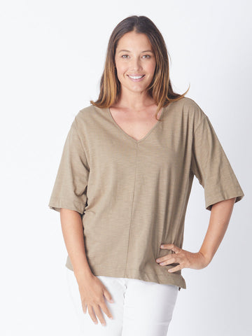 Olga Drop Shoulder Top - Straw 27512 - Luna Sky