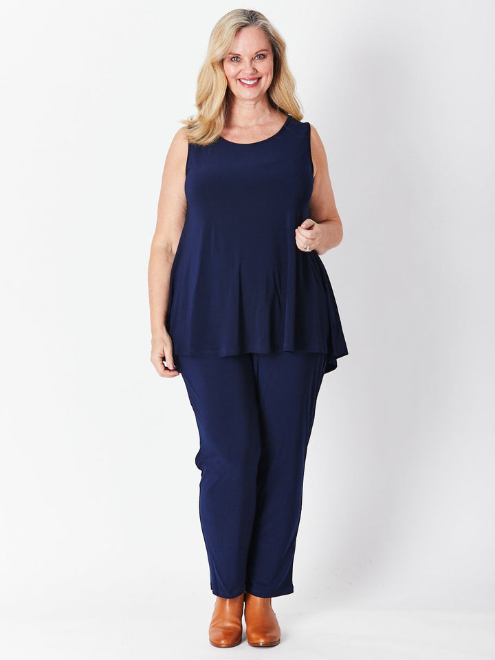 Sheryl Swing Sleeveless Top - Navy -27561