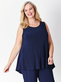 Sheryl Swing Sleeveless Top - Navy -27561