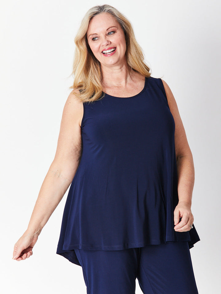 Sheryl Swing Sleeveless Top - Navy -27561