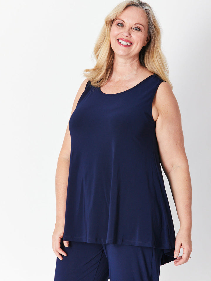Sheryl Swing Sleeveless Top - Navy -27561