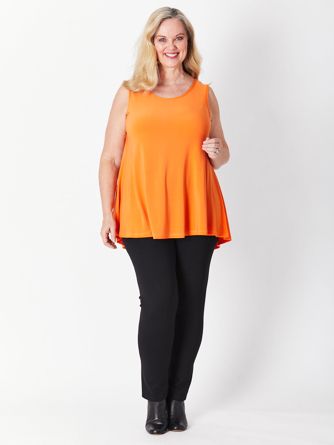 Sheryl Swing Sleeveless Top - Orange - 27561