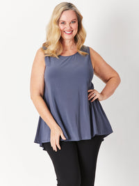 Sheryl Swing Sleeveless Top - Pewter  -27561