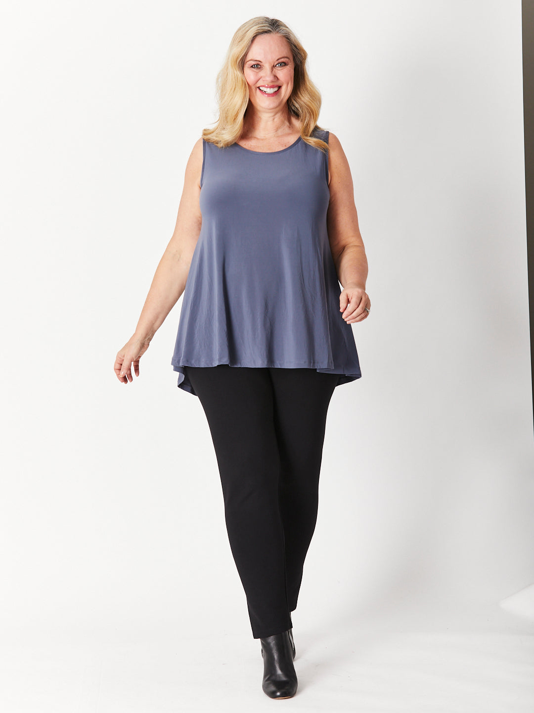 Sheryl Swing Sleeveless Top - Pewter  -27561