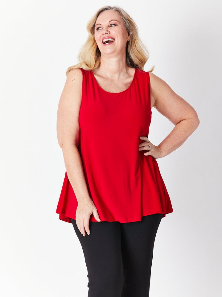 Sheryl Swing Sleeveless Top - Red - 27561