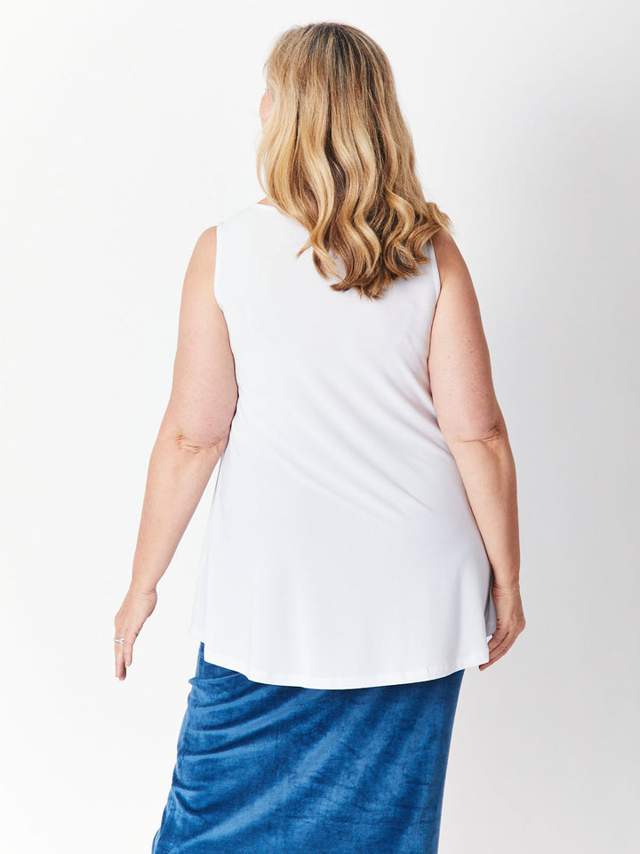 Sheryl Swing Sleeveless Top - White - 27561