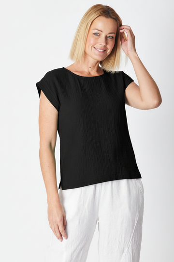 Tarin Everyday Top - Black 28018 - Cotton Essentials Collection