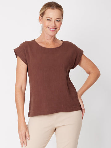 Tarin Everyday Top - Choc - 28018 - BASICS/ RUNNING LINES/CORE