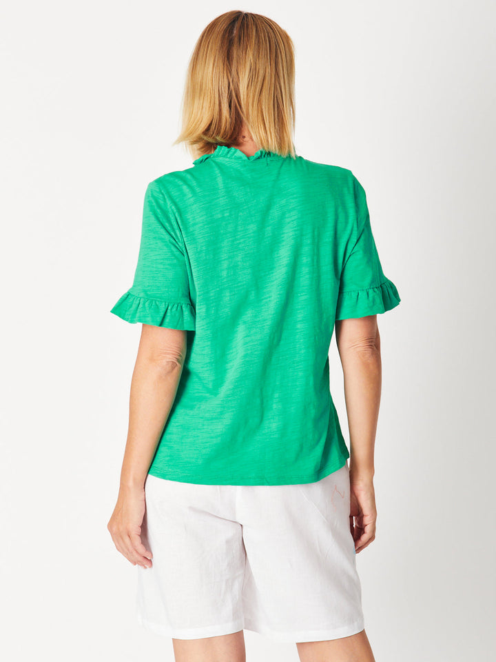 RUFFLE TEE TOP - EMERALD 29016