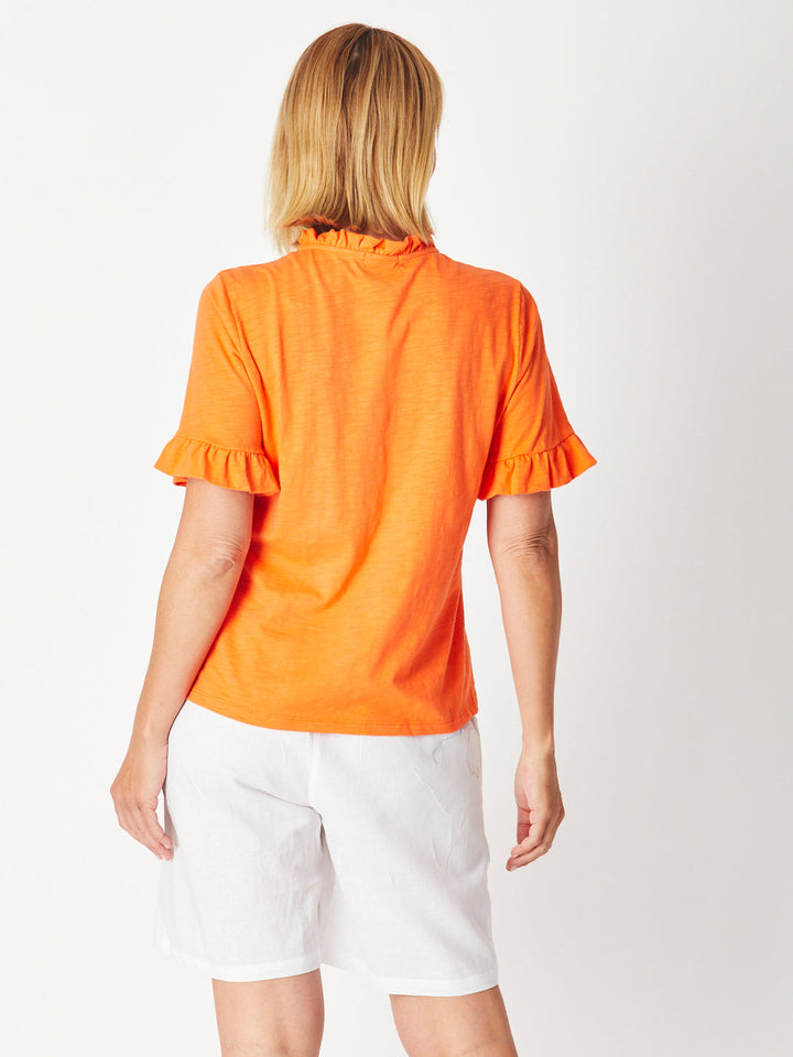 RUFFLE TEE TOP - ORANGE 29016-S