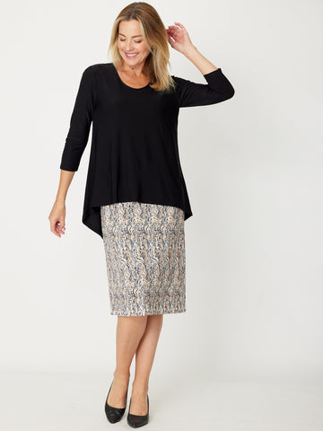 Forgiveness long Jersey Dress - Black Gold- 29033 - Cordelia St