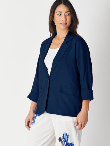 Navy waterfall blazer online