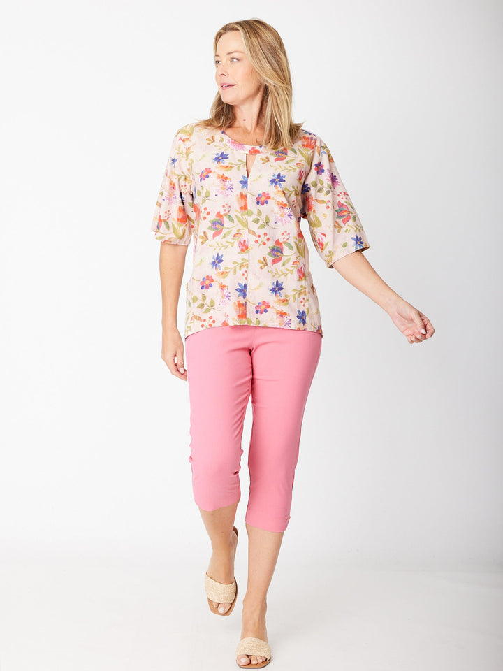 Cottolene Crop 3/4 Pant - Pink- 30825