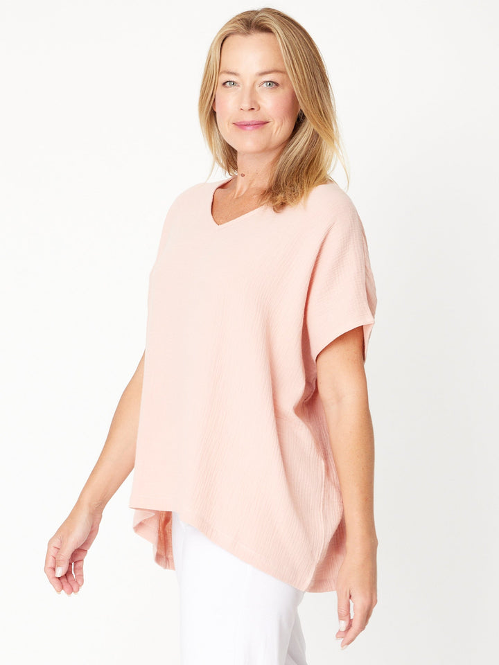 Bubble Cotton Kimono Top - Peach - 29381