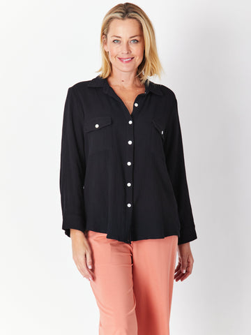 Bonded Shirt - Black - 29682 - Clothes for Senior & Elderly Women