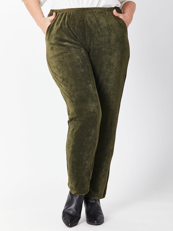 Velour Pocket Pant - Khaki - 29719