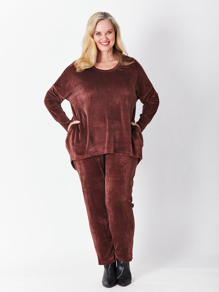 Velour Pocket Pant  - Coffee - 29719