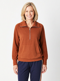 Half Zip Fleece Top- Nutmeg- 29783