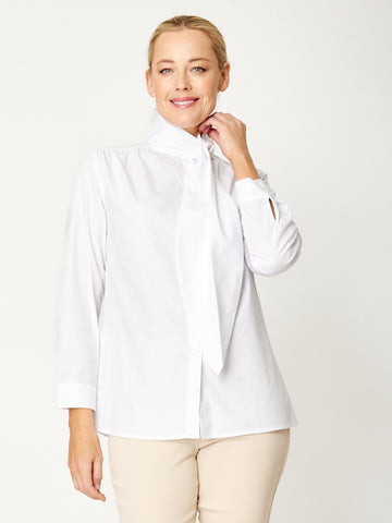 Neck Tie Shirt - White -32043 - Luna Sky