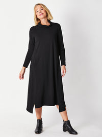 Margie Cowl Pocket Dress - Black - 30000