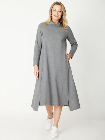 Margie Cowl Packet Dress - Grey Marle - 30000 - 