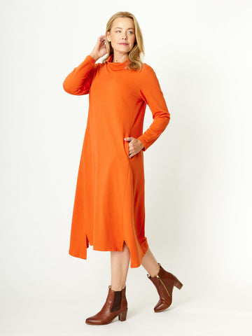 Margie Cowl Pocket Dress -Orange -30000 - Cordelia St