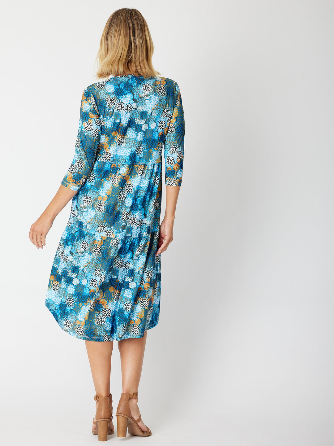 3/4 Tier Dress - Aqua - 30050