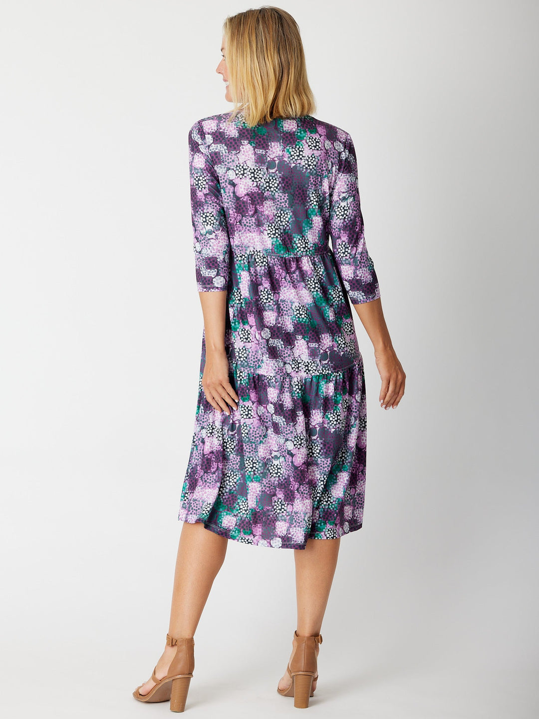 3/4 Tier Dress- Plum - 30050