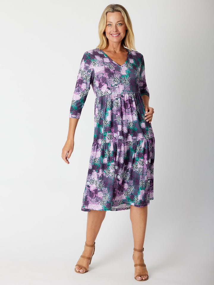 3/4 Tier Dress- Plum - 30050