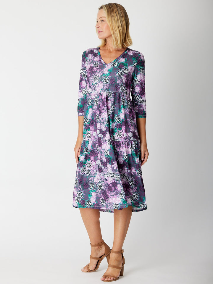 3/4 Tier Dress- Plum - 30050