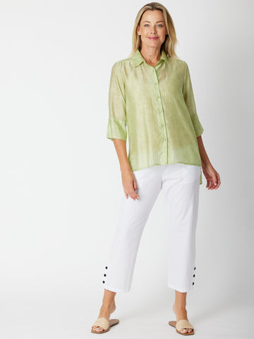 Sheer Sheen Shirt ( without cami) - Mint = lime 30187 - Clothes for Senior & Elderly Women