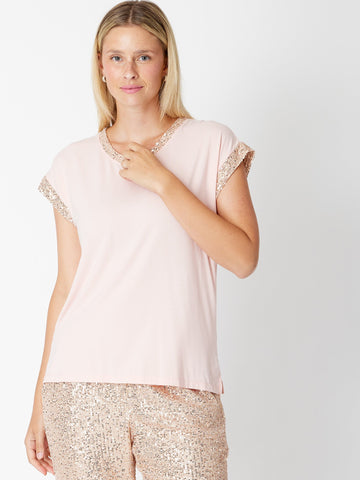 Sequin Sparkle Top- Blush - 30303 - All