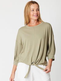 Leaves Of Love Bamboo Tye Tee - Khaki - 30443
