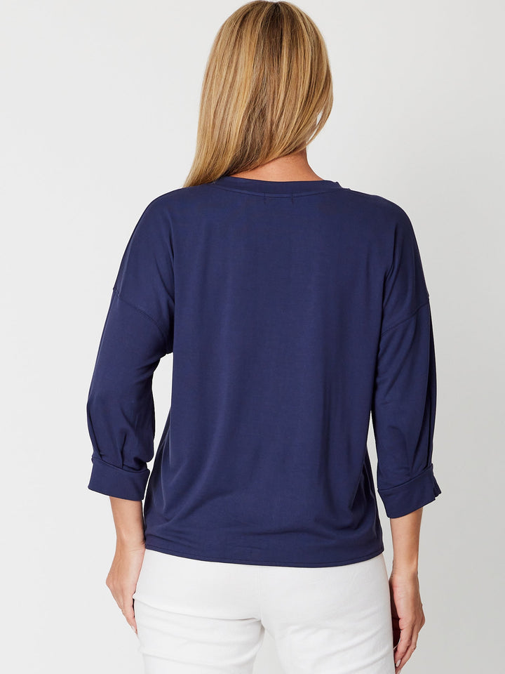Leaves Of Love Bamboo Tye Tee - Navy - 30443