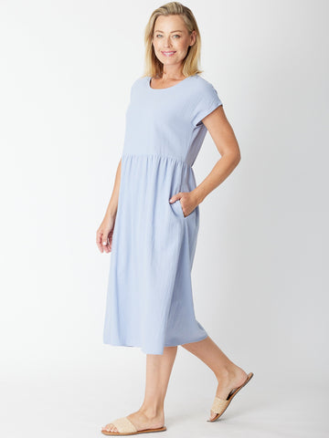 Upcycle Cotton Doll Dress - Sky - 30448 - Not on Sale