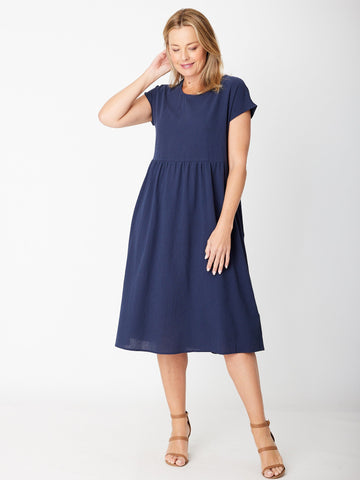 Upcycle Cotton Doll Dress - Navy - 30448 - 
