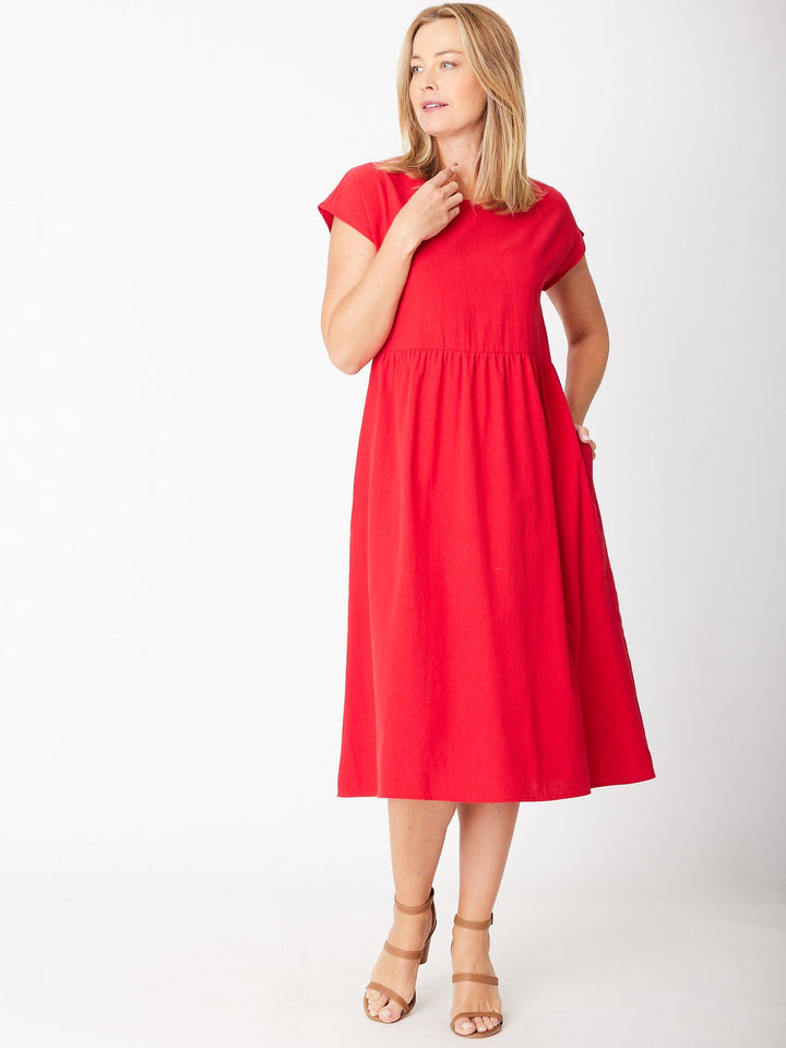 Upcycle Cotton Doll Dress-- Red - 30448
