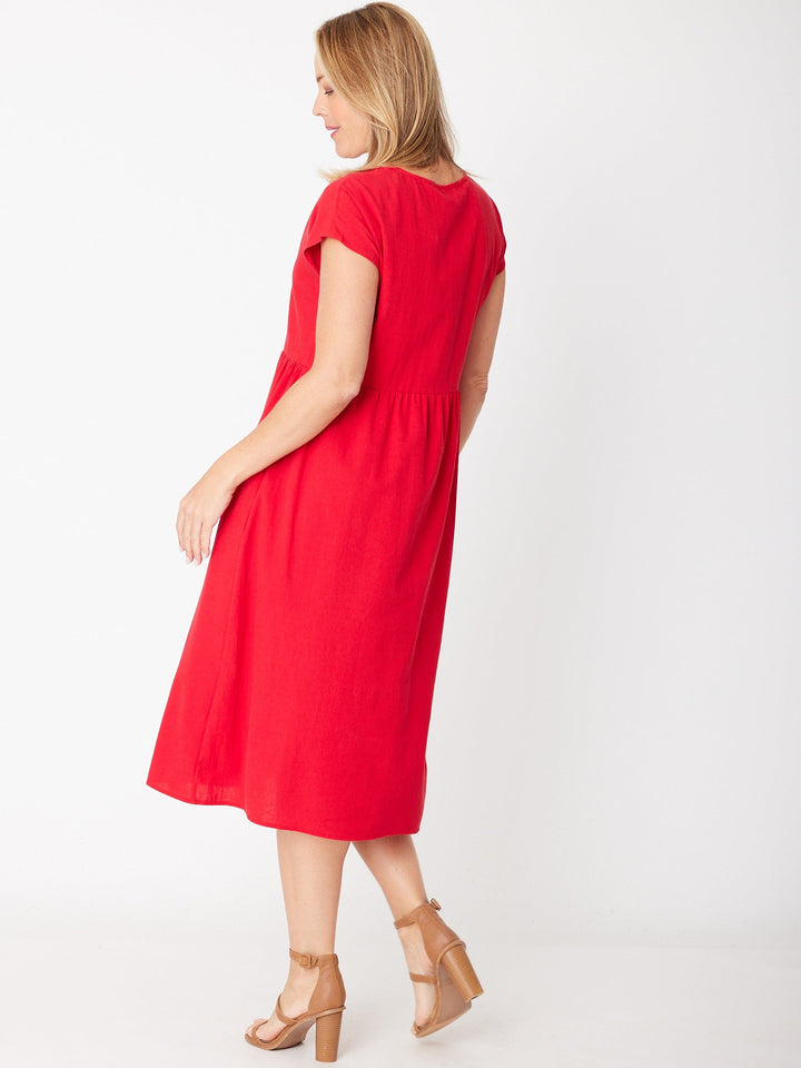 Upcycle Cotton Doll Dress-- Red - 30448