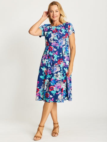 Cotton Pleat Dress - Floral - 30455 - New Arrivals