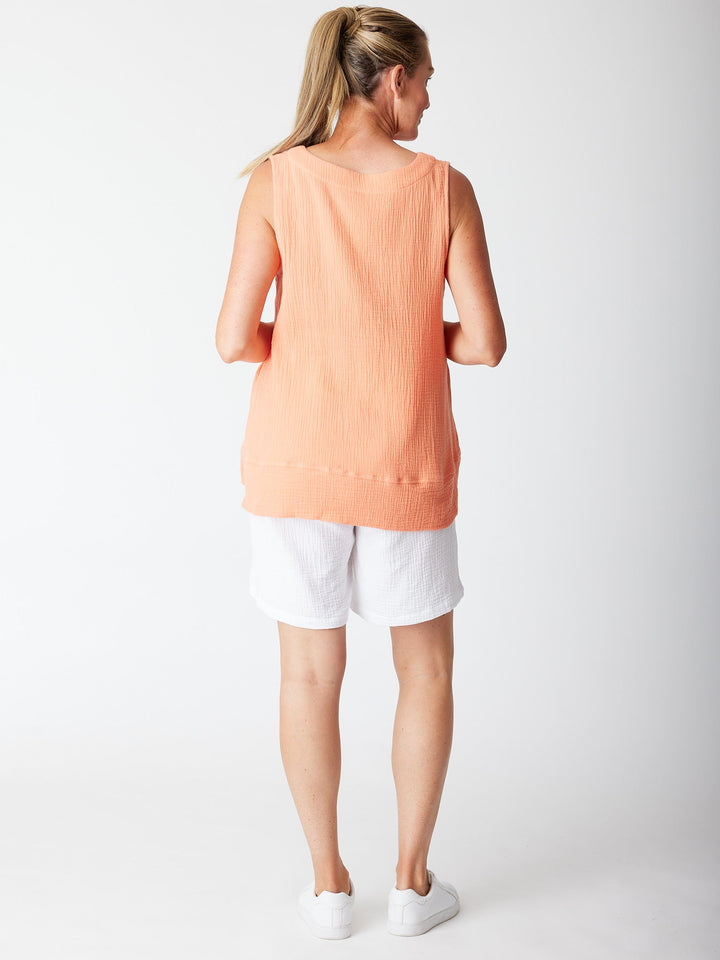 Bonded Vee Sleeveless Coral -30512