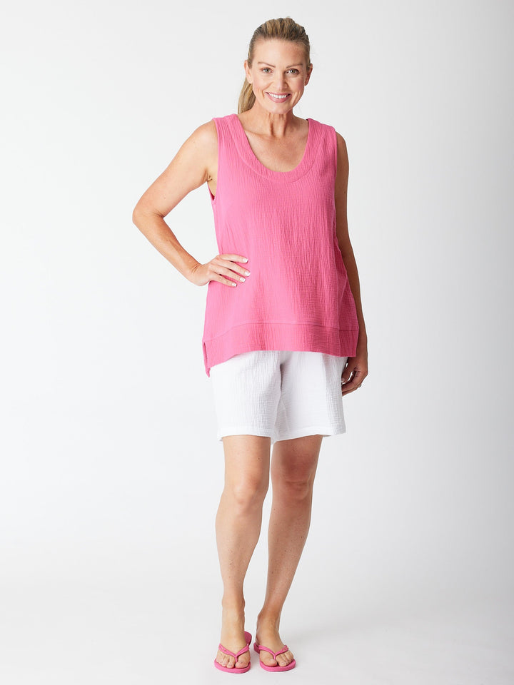 Bonded Vee Sleeveless -Fushia 30512