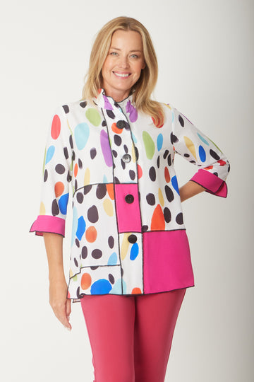 Overlock Mix Shirt - Hotpink - 30525 - 