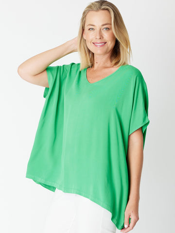 Pebbles Core Rayon V Top - Green - 30528 - Clothes for Senior & Elderly Women