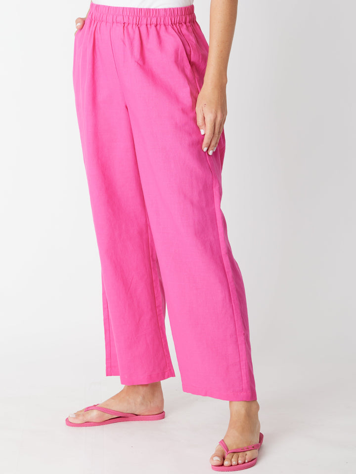 Pebbles Core Linen Pant - Hotpink - 30533