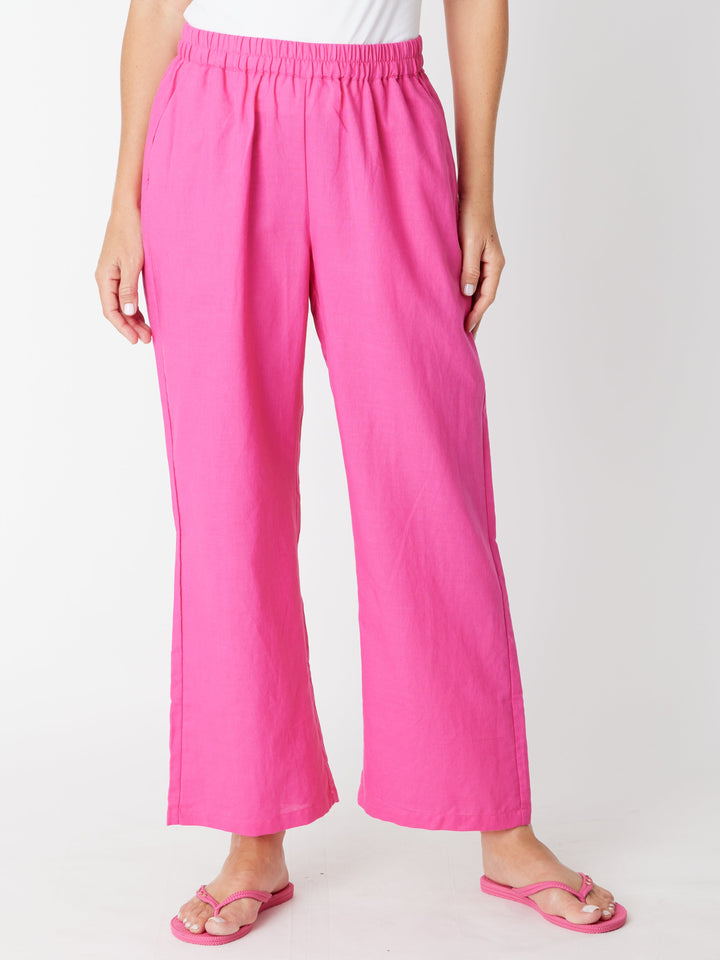 Pebbles Core Linen Pant - Hotpink - 30533