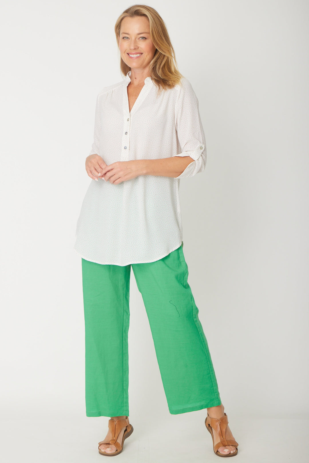 Pebbles Core Linen Pant - Green - 30533