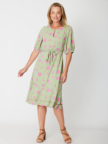 Frill Hem Dress - 30553 Sage - Luna Sky